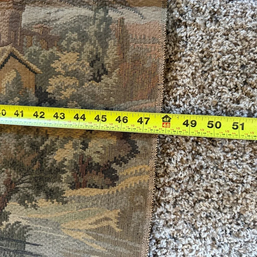 VTG Woven Wall French Tapestry Pastoral Scene Sheep Jacquard Wall‎ Art 4'X6.25'